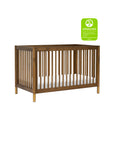 GELATO 4-IN-1 CONVERTIBLE CRIB WITH TODDLER BED CONVERSION KIT - NATURAL WALNUT AND GOLD FEET